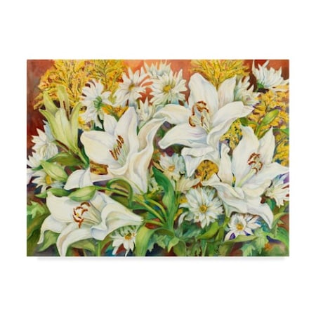 Trademark Fine Art Joanne Porter 'Lilies And Daisies Yellow' Canvas Art, 14x19 ALI30348-C1419GG